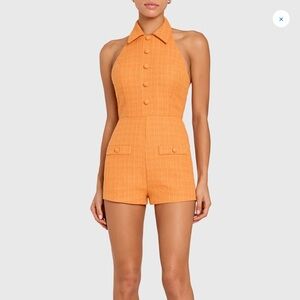 Amanda Uprichard Orange Halter Jumpsuit